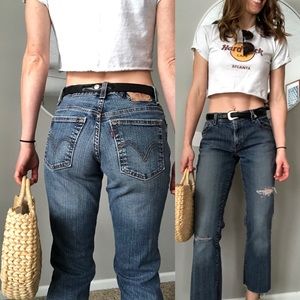 Levi’s 550 distressed cropped flare